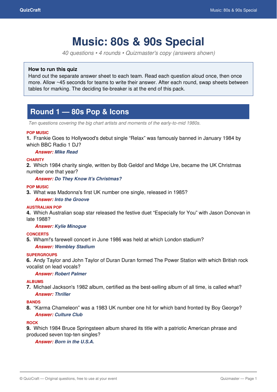 Music 80s & 90s Special — preview